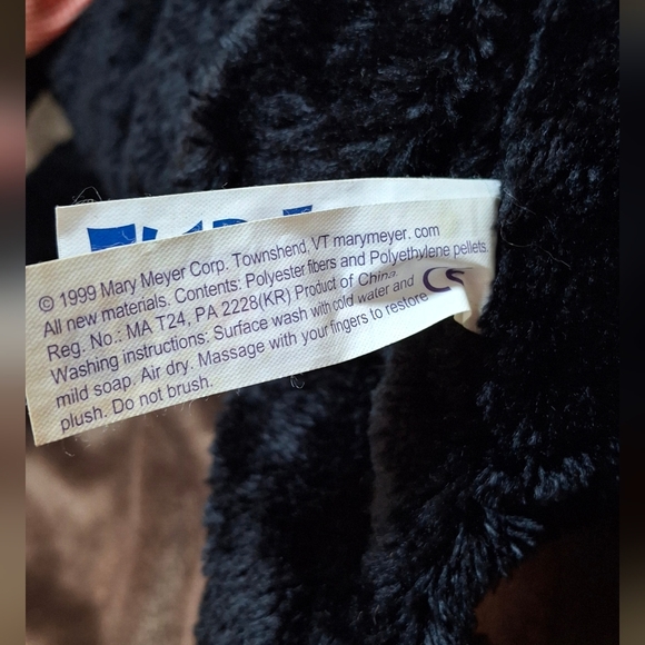 1999 Mary Meyer Flip Flop Plush Stuffed Toy Black Lab Puppy Dog With Red Ging. - Picture 5 of 5